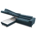 Corner sofa Elferucce L, sleeping function, Amore 40, bouclé, dark blue, H93x200x276cm