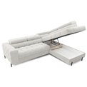 Corner sofa Elferucce R, sleeping function, Amore 01, bouclé, white, H93x200x276cm