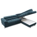 Corner sofa Elferucce R, sleeping function, Amore 40, bouclé, dark blue, H93x200x276cm