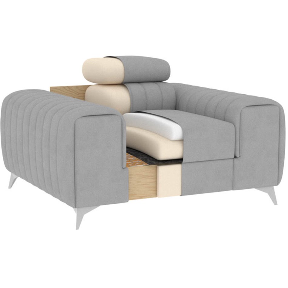 Armchair Elaurence Monolith 76, velvet, dark blue, H105x97x125cm