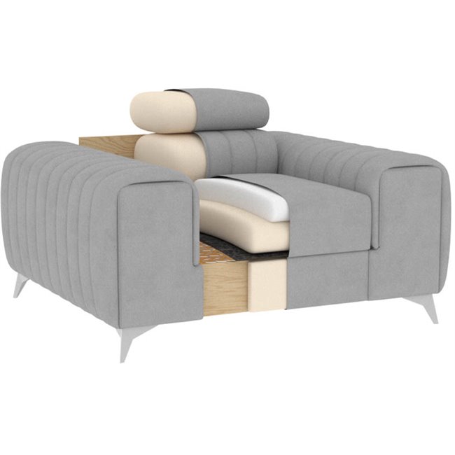 Armchair Elaurence Monolith 76, velvet, dark blue, H105x97x125cm