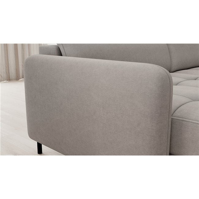 U shape sofa Elberto L, sleeping function, Raquel 03, grey, H100x165x306cm
