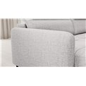 U shape sofa Elberto L, sleeping function, Aubron 03, wavy velvet, grey, H100x165x306cm