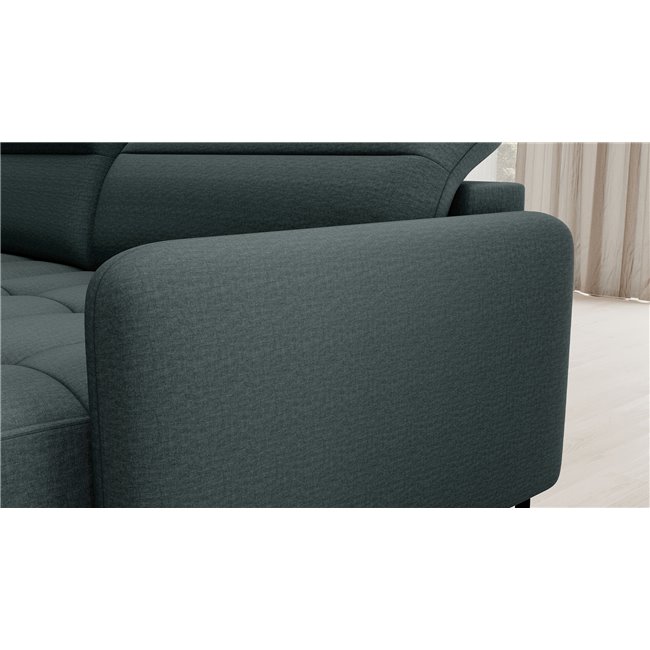U shape sofa Elberto R, sleeping function, Manhattan 38, velvet, green, H100x165x306cm