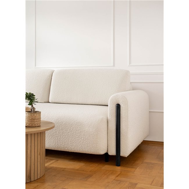 Sofa bed Elcadova Black, sleeping function, Jaffray 01, white, H97x97x244cm