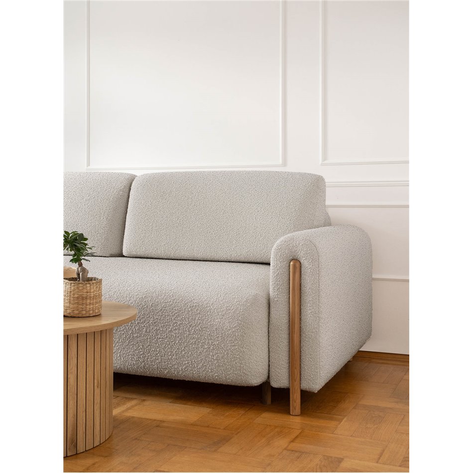 Sofa bed Elcadova Oak, sleeping function, Jaffray 03, grey, H97x97x244cm