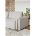 Sofa bed Elcadova Oak, sleeping function, Jarell 03, wavy velvet, grey, H97x97x244cm