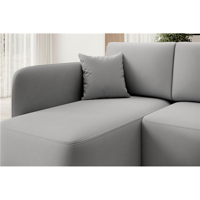 Corner sofa Elhandson L, sleeping function, Sola 4, grey, H89x150x206cm