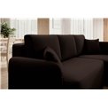 Corner sofa Elhandson R, sleeping function, Lukso 22, velvet, brown, H89x150x206cm