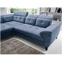 Corner sofa Elinferne L, sleeping function, Raquel 40, dark blue, H107x210x297cm