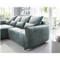 Corner sofa Elkampo L, sleeping function, Manhattan 38, velvet, green, H88x196x265cm