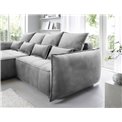 Corner sofa Elkampo L, sleeping function, Nube 4, velvet, grey, H88x196x265cm
