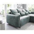 Corner sofa Elkampo R, sleeping function, Manhattan 38, velvet, green, H88x196x265cm