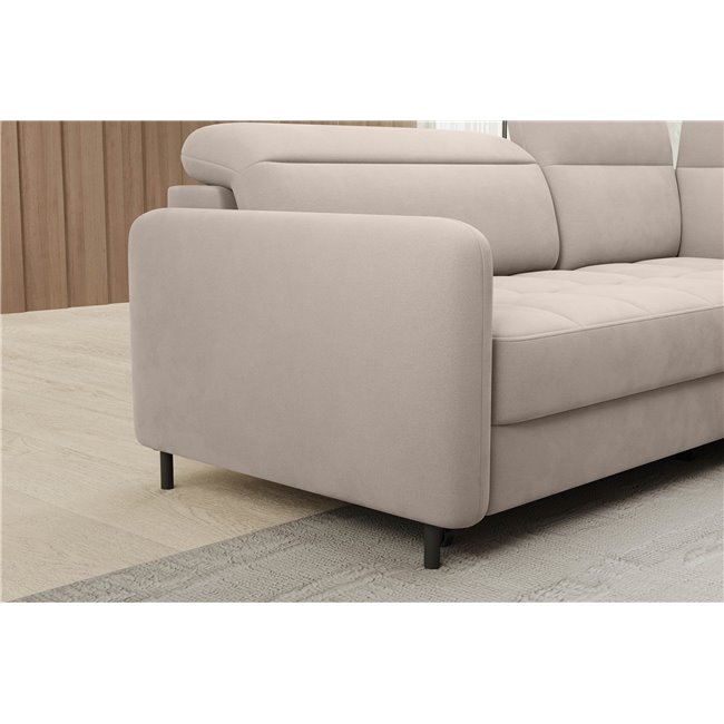Corner sofa Elbare R, sleeping function, Sola 18, beige, H100x160x208cm