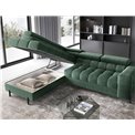 Corner sofa Elferucce L, sleeping function, Amore 35, bouclé, dark green, H93x200x276cm