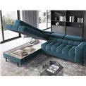 Corner sofa Elferucce L, sleeping function, Amore 40, bouclé, dark blue, H93x200x276cm