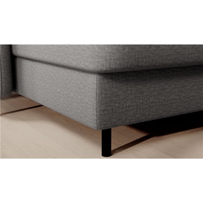 U shape sofa Elberto L, sleeping function, Manhattan 03, velvet, grey, H100x165x306cm