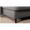 U shape sofa Elberto L, sleeping function, Manhattan 03, velvet, grey, H100x165x306cm
