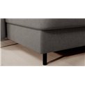 U shape sofa Elberto L, sleeping function, Raquel 04, grey, H100x165x306cm