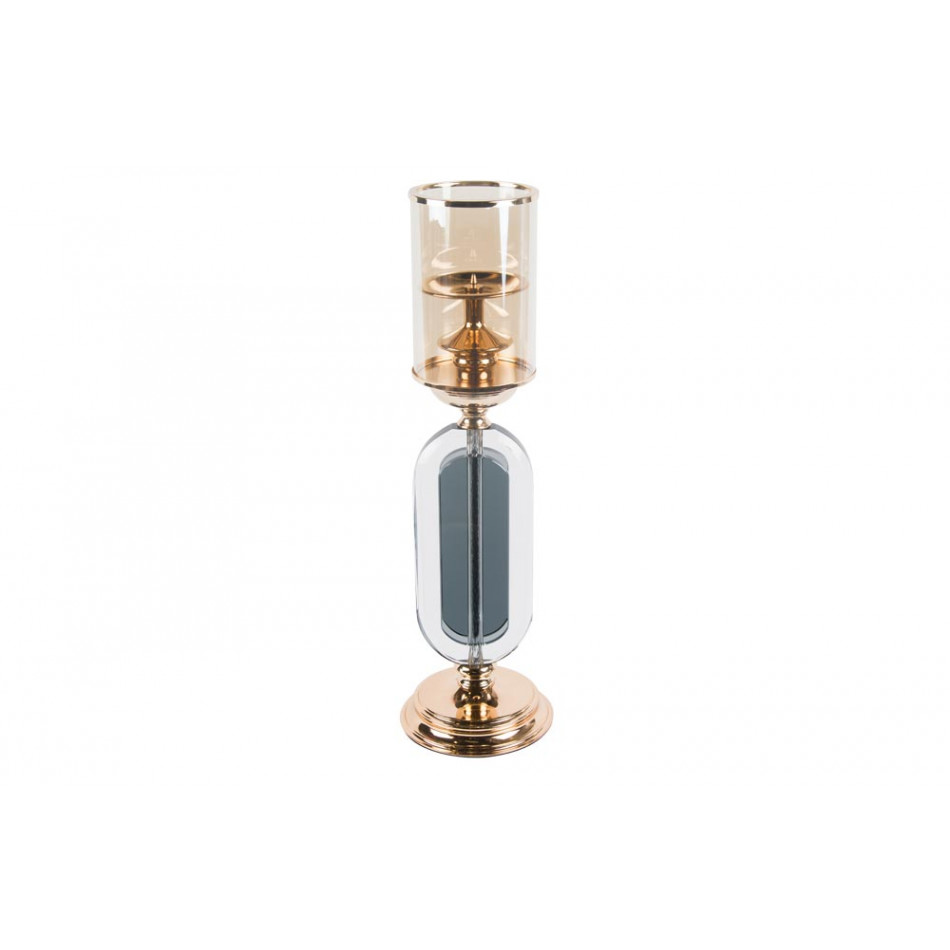 Candle holder Teil S, glass/metal, H47.5cm, D10.2cm
