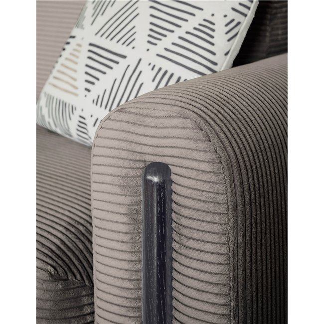 Диван-кровать Elcadova Black, раздвижной, Jarell 20, волнистый бархат, темно-бежевый, H97x97x244см