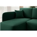Corner sofa Elhandson L, sleeping function, Lukso 35, velvet, green, H89x150x206cm