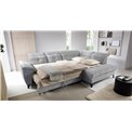 Corner sofa Elinferne R, sleeping function, Aura 04, velvet, grey, H107x210x297cm