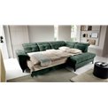 Corner sofa Elinferne R, sleeping function, Raquel 35, dark green, H107x210x297cm