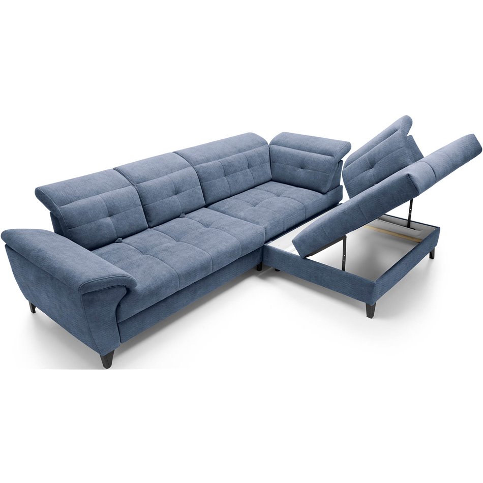 Угловой диван Elinferne R, раздвижной, Raquel 40, темно-синий, H107x210x297см