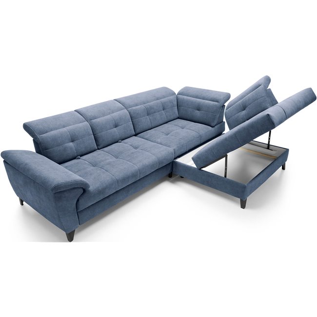 Угловой диван Elinferne R, раздвижной, Raquel 40, темно-синий, H107x210x297см