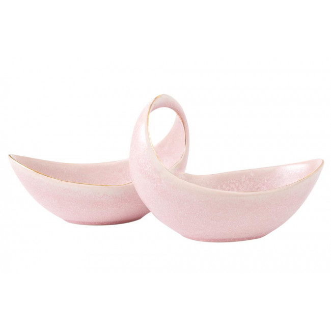 Decorative bowl Walton, pink/gold colour, 28.5x13.5x12cm