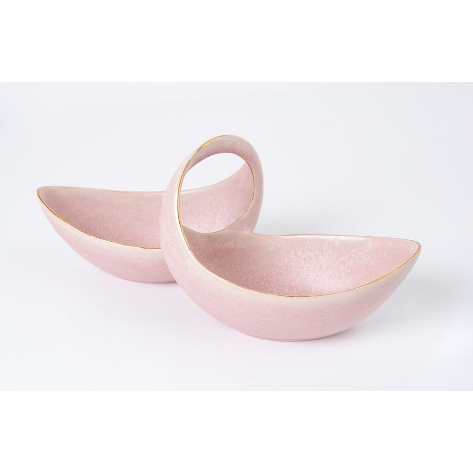Декоративная миска Walton, цвет розовый/золотой, 28.5x13.5x12см 