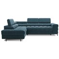 Corner sofa Elferucce L, sleeping function, Amore 40, bouclé, dark blue, H93x200x276cm