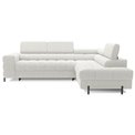 Corner sofa Elferucce R, sleeping function, Amore 01, bouclé, white, H93x200x276cm