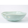 Decorative bowl Warta, light green/gold colour,22x22x7.5cm