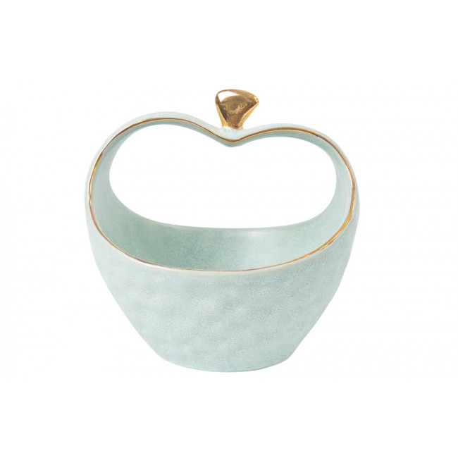 Decorative bowl Werona, light green/gold colour, 17x15.5x16.5cm