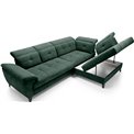 Corner sofa Elinferne R, sleeping function, Raquel 35, dark green, H107x210x297cm