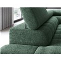 Corner sofa Elferucce L, sleeping function, Amore 35, bouclé, dark green, H93x200x276cm