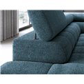 Corner sofa Elferucce L, sleeping function, Amore 40, bouclé, dark blue, H93x200x276cm
