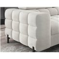 Corner sofa Elferucce R, sleeping function, Amore 01, bouclé, white, H93x200x276cm