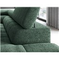 Corner sofa Elferucce R, sleeping function, Amore 35, bouclé, dark green, H93x200x276cm