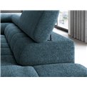 Corner sofa Elferucce R, sleeping function, Amore 40, bouclé, dark blue, H93x200x276cm