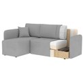 Corner sofa Elhandson L, sleeping function, Lukso 40, velvet, blue, H89x150x206cm
