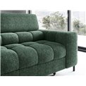 Corner sofa Elferucce L, sleeping function, Amore 35, bouclé, dark green, H93x200x276cm