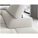Corner sofa Elferucce R, sleeping function, Amore 01, bouclé, white, H93x200x276cm