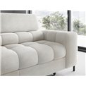 Corner sofa Elferucce L, sleeping function, Amore 01, bouclé, white, H93x200x276cm