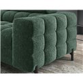 Corner sofa Elferucce L, sleeping function, Amore 35, bouclé, dark green, H93x200x276cm