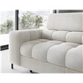 Corner sofa Elferucce R, sleeping function, Amore 01, bouclé, white, H93x200x276cm