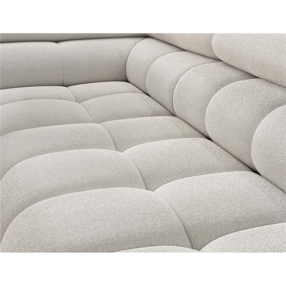 Corner sofa Elferucce L, sleeping function, Amore 01, bouclé, white, H93x200x276cm