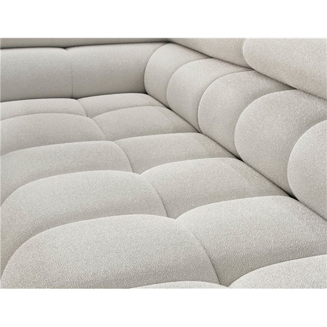Corner sofa Elferucce L, sleeping function, Amore 01, bouclé, white, H93x200x276cm
